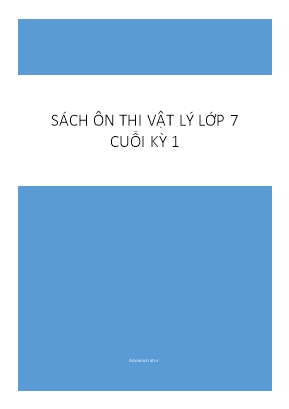 Đề cương ôn thi học kì 1 Vật lý Lớp 7